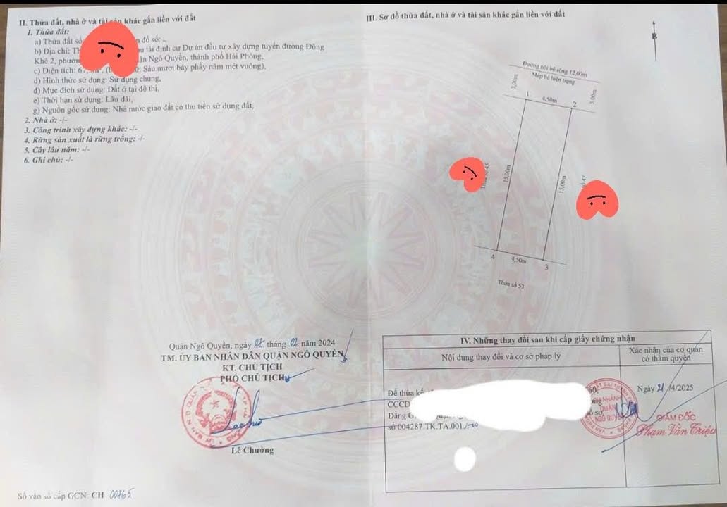 Đất nền TĐC Cây Đa Hải Phòng 67m² giá 6.48 tỷ - Đường rộng, vị trí đẹp!