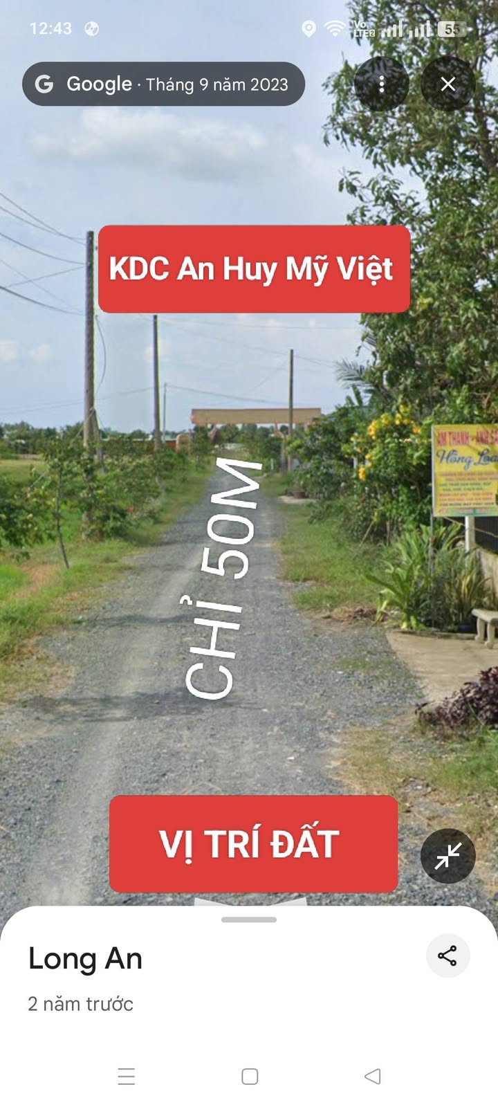 Đất nền Ấp Rừng Sến, Đức Hòa 210m² chỉ 1.2 tỷ - Đầu tư sinh lời cao!