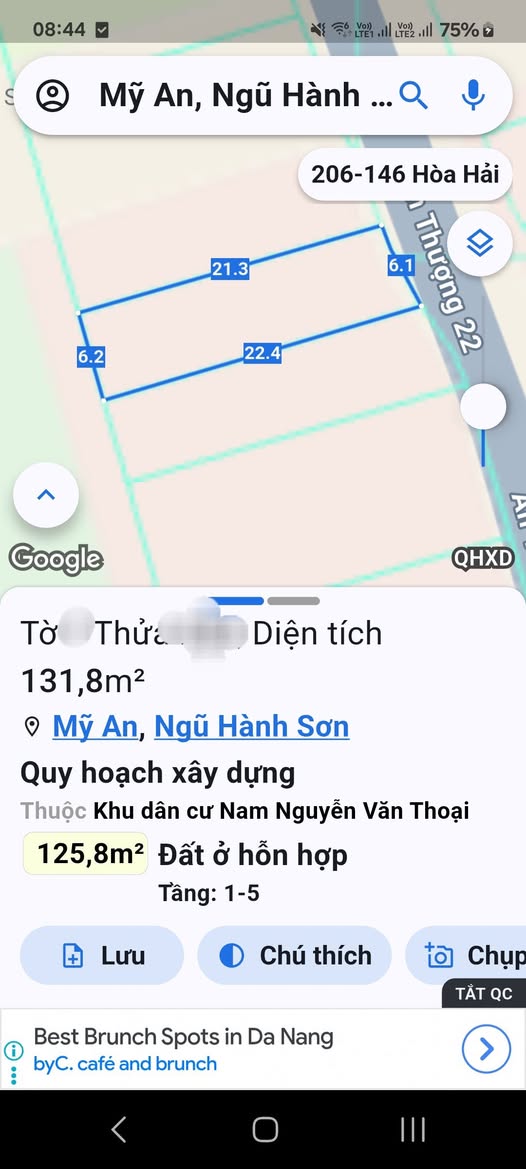 Đất nền đẹp An Thượng 22, Mỹ An, Đà Nẵng 131.8m² giá 17 tỷ - Cơ hội đầu tư hiếm có!