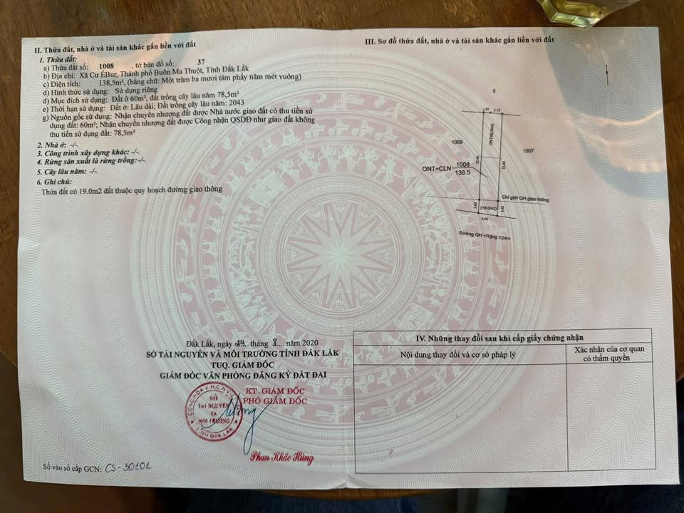 Bán đất mặt tiền kinh doanh hẻm 473 Y Moal, Buôn Ma Thuột, 135m² - Đầu tư sinh lời cao!