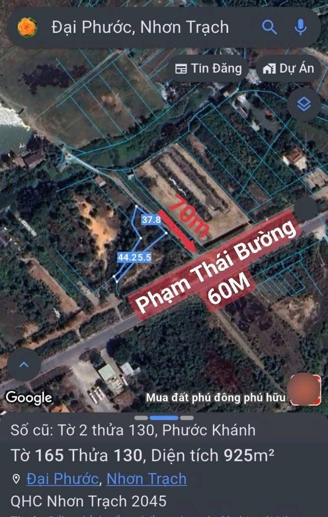 Đất mặt tiền hẻm Phạm Thái Bường, Nhơn Trạch 551m² giá 2.4 tỷ - Cơ hội đầu tư hấp dẫn!
