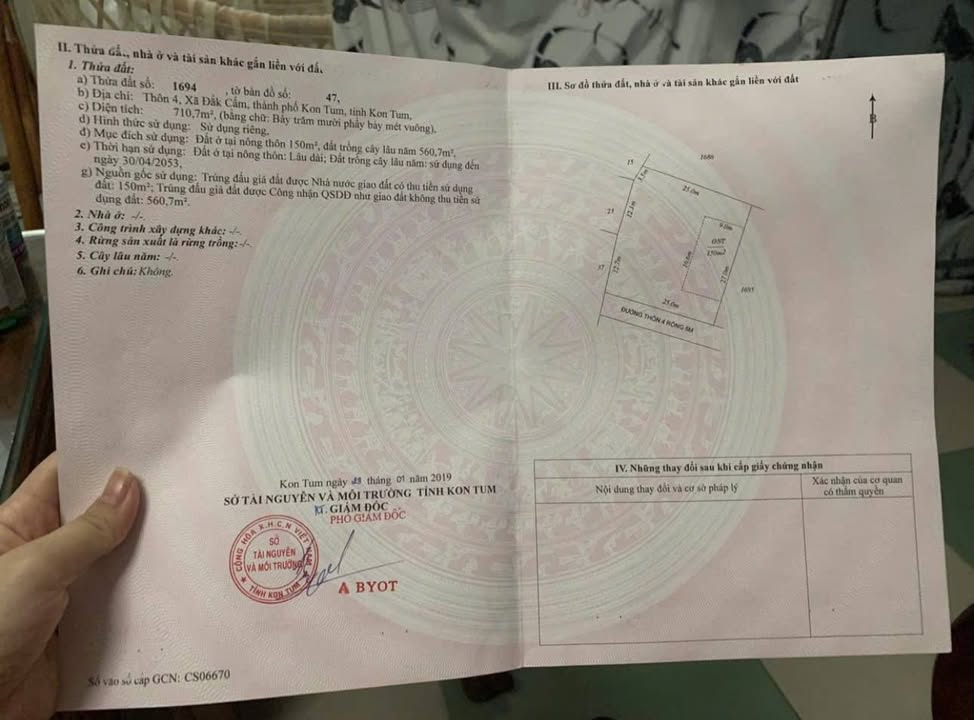 Đất nền thôn 4 Đắk Cấm 25m² giá 1.05 tỷ - View đẹp, sát quán nhậu