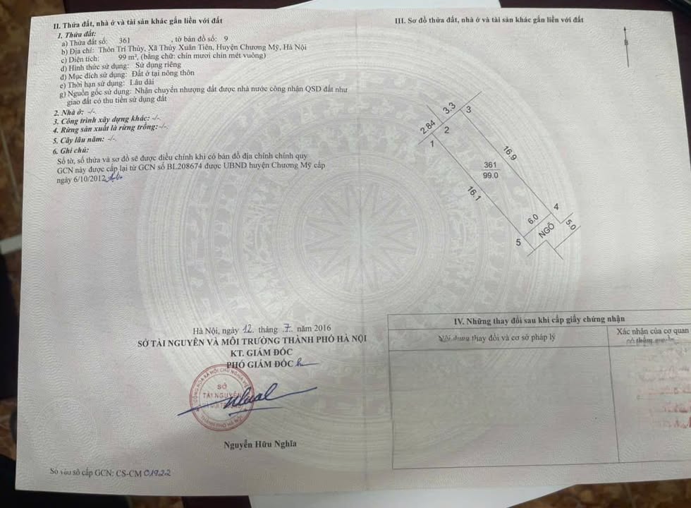 Đất Thủy Xuân Tiên, Chương Mỹ 99m² - Nở hậu, giá thỏa thuận hấp dẫn!