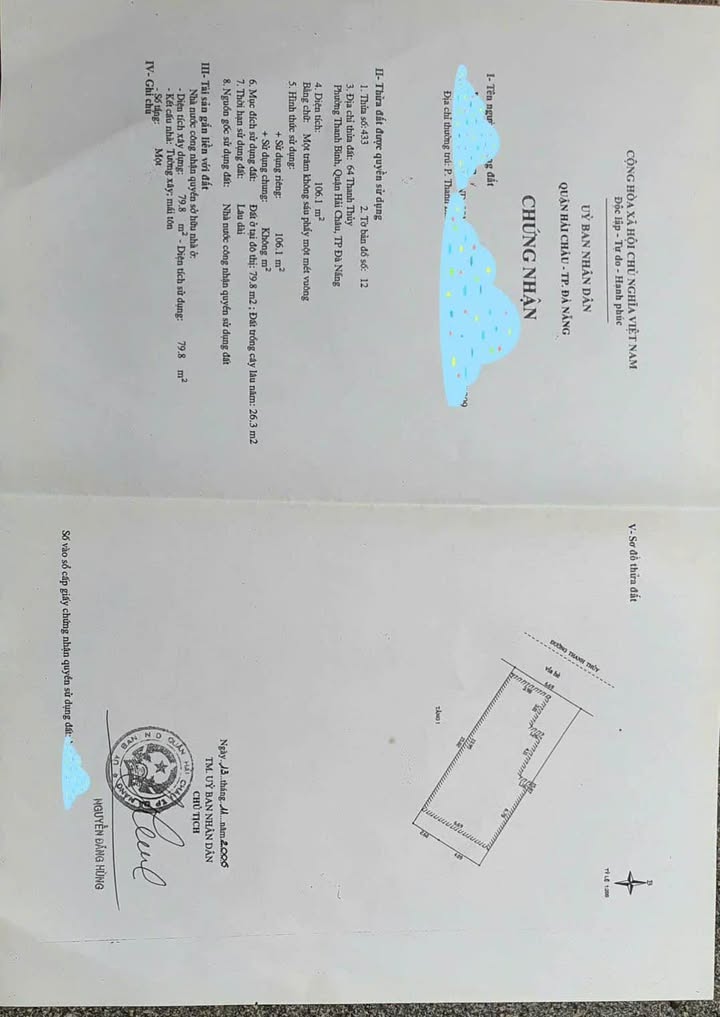 Nhà mặt tiền đường Thanh Thủy, Hải Châu 106.1m² - Vị trí đắc địa, dân trí cao!