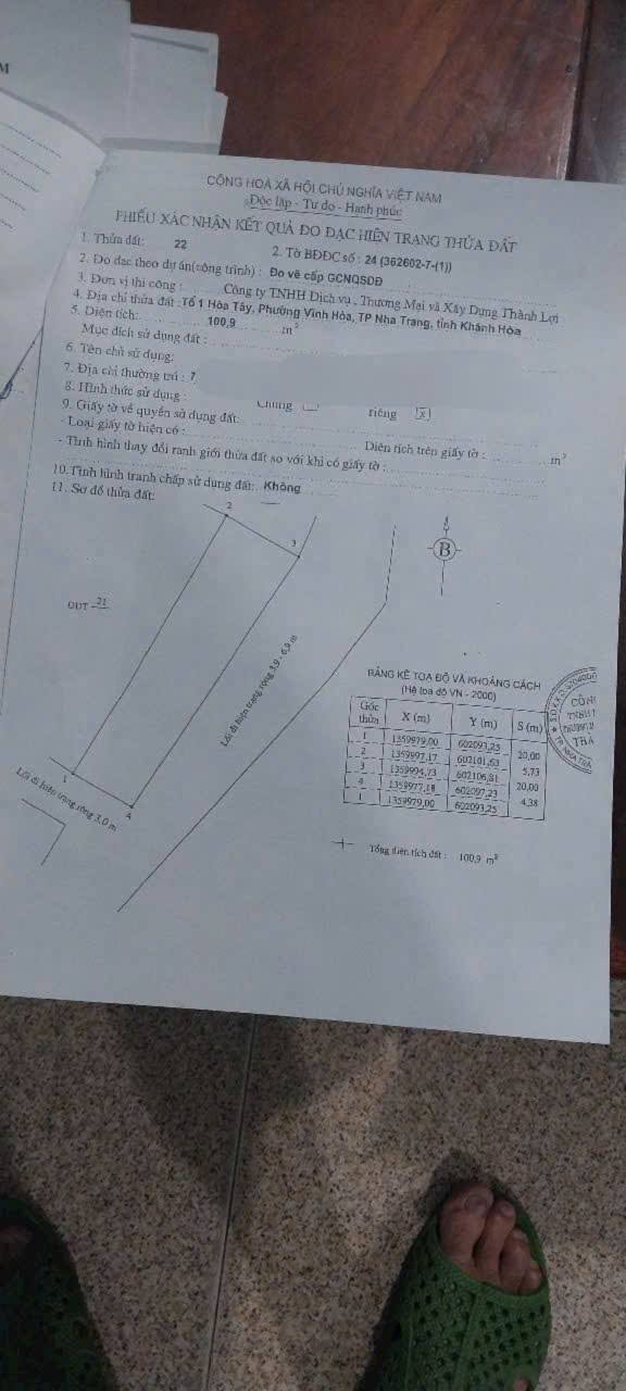 Đất nền Vĩnh Hòa Nha Trang 100m² giá 900 triệu - Đầu tư sinh lời ngay!