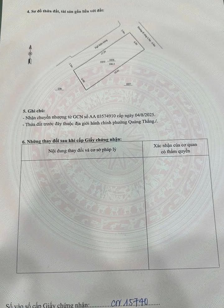 Đất nền Quảng Thắng, Thanh Hóa 106m² giá 3.25 tỷ - Đường ô tô tránh nhau, vị trí đẹp!