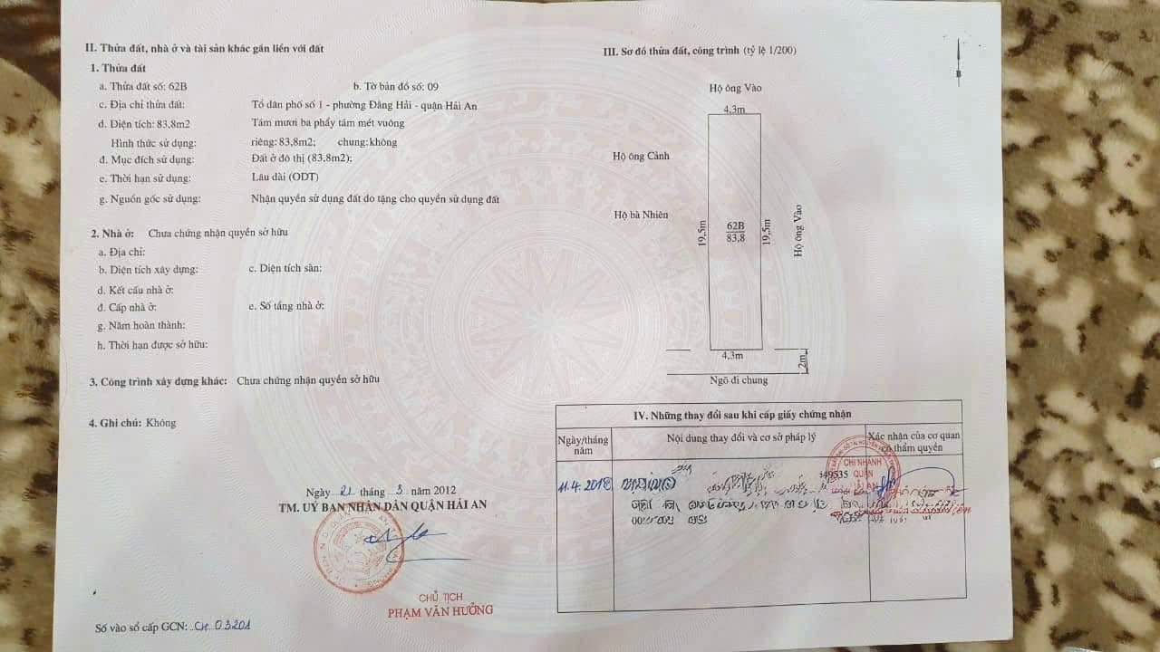 Đất tặng nhà cấp 4 Đằng Hải, Hải An, Hải Phòng 83.8m² - Giá cực tốt chỉ 2.682 tỷ!