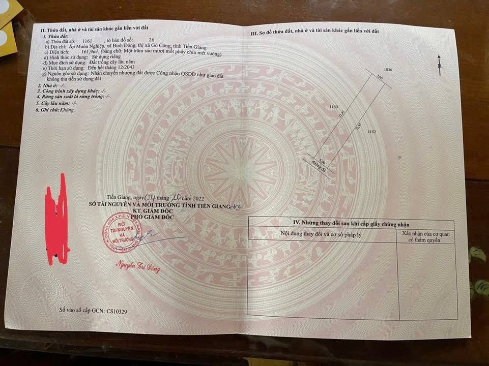 Đất trồng cây hàng năm tại Bình Đông, Gò Công 162m² - Cần bán gấp, giá thỏa thuận!