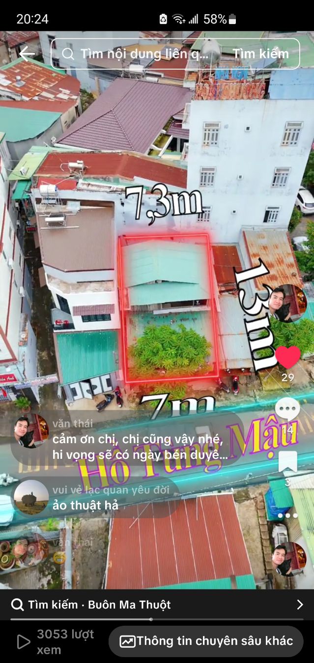 Nhà mặt tiền kinh doanh Hồ Tùng Mậu Buôn Ma Thuột 91m² giá 6.7 tỷ - Vị trí đắc địa gần trung tâm!