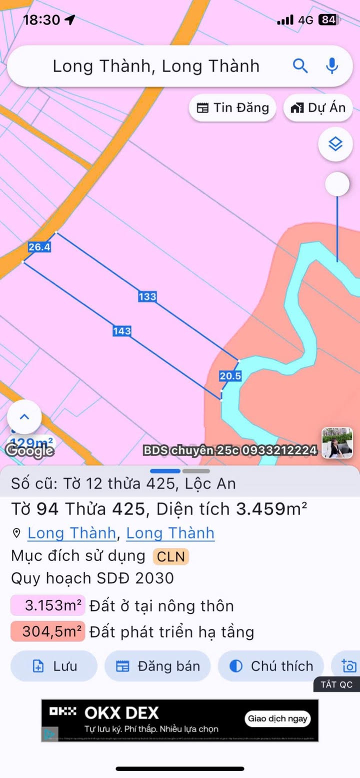 Đất nền mặt tiền cầu xe Lộc An Long Thành 7459m² - Cơ hội đầu tư hấp dẫn!