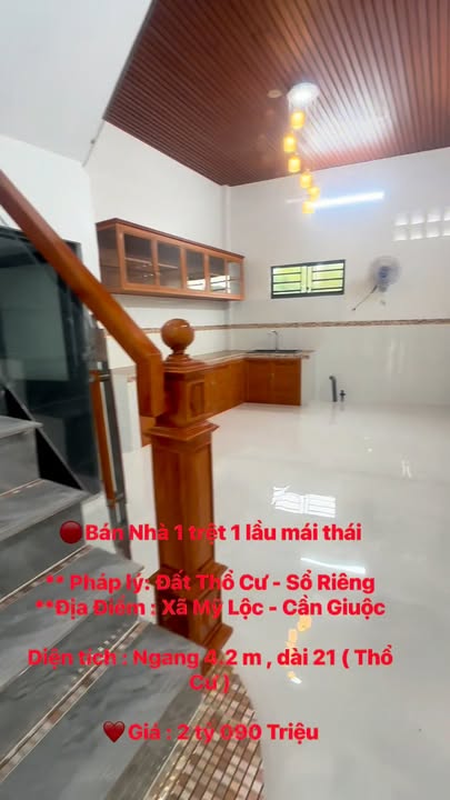 Nhà 1 trệt 1 lầu mái thái tại Mỹ Lộc, Cần Giuộc 88m² chỉ 2.09 tỷ - Sổ riêng chính chủ!