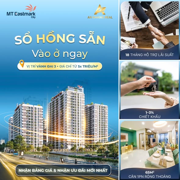 Căn hộ Eastmark City Thủ Đức 65m² giá chỉ từ 5x triệu - Sẵn sàng nhận nhà ở ngay!
