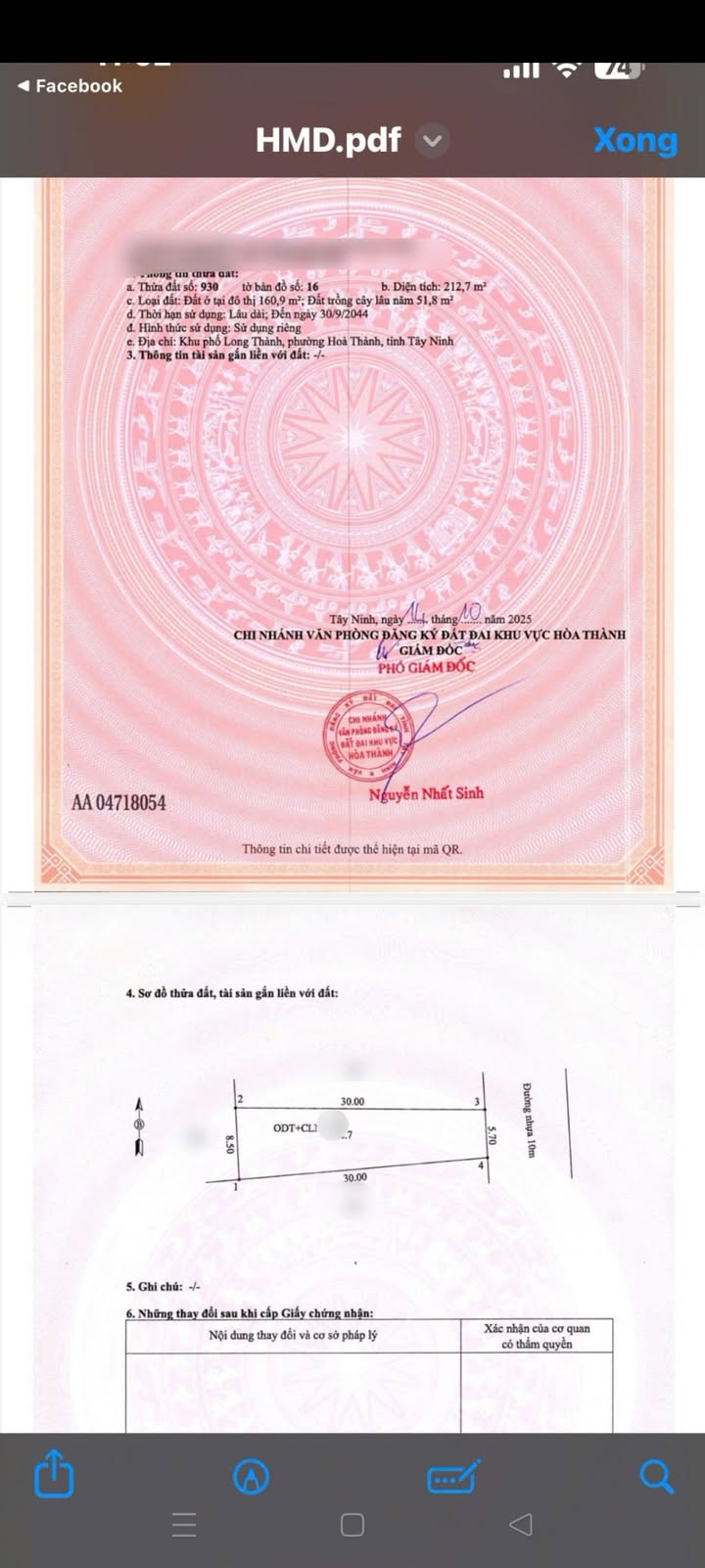 Đất nở hậu Hòa Thành Tây Ninh 171m² giá 1.2 tỷ - Hướng Đông mát mẻ!