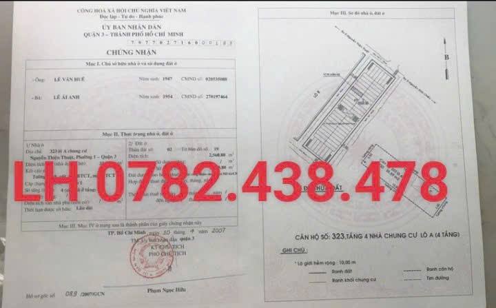 Chung cư Nguyễn Thiện Thuật Q3 42m² giá 2.3 tỷ - Sẵn sàng vào ở ngay!