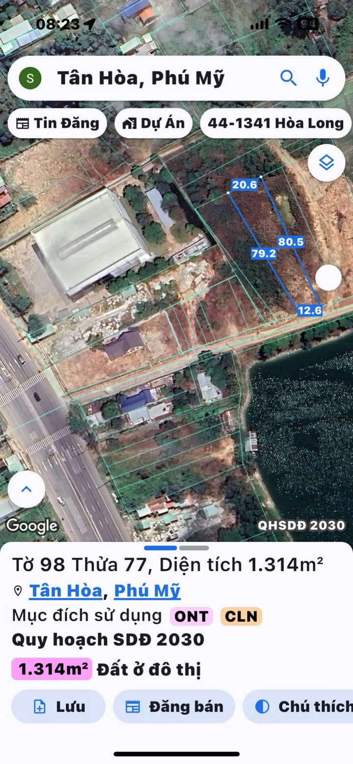 Đất nền 1300m² tại Phước Hòa, Phú Mỹ - Sổ hồng chính chủ, giá 10.8 tỷ!