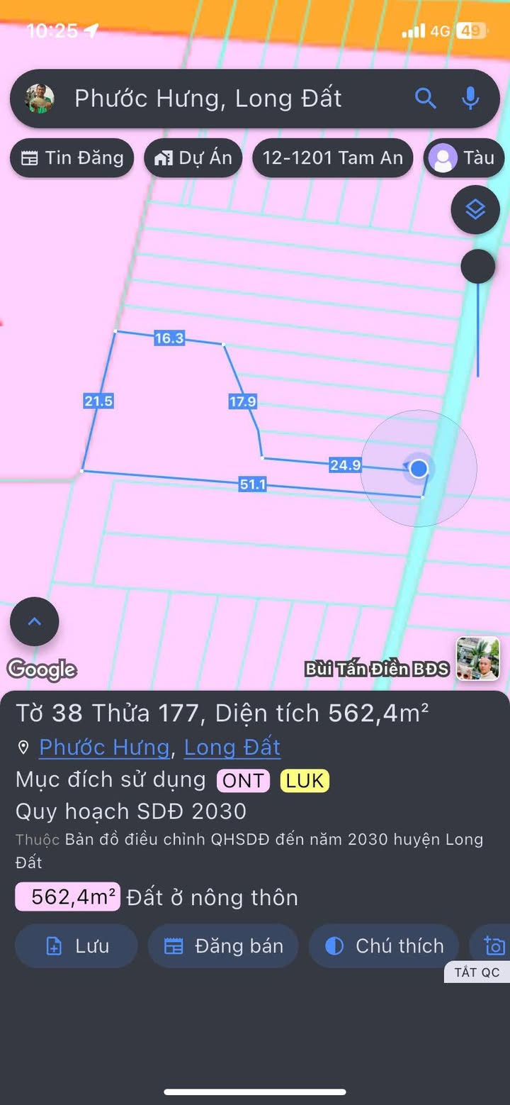 Đất Phước Hưng Long Hải 562m² giá 2 tỷ - Sổ đỏ chính chủ, gần chợ!