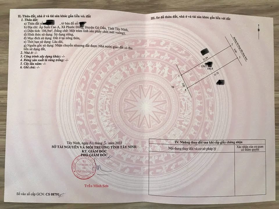 Đất thổ cư Suối Cao 5, Gia Lộc, Tây Ninh 105m² giá 600 triệu - Đầu tư sinh lời ngay!