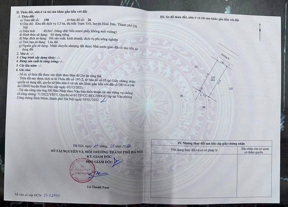 Đất dịch vụ Trạm Trôi 40m² giá thỏa thuận - Cơ hội đầu tư tuyệt vời!