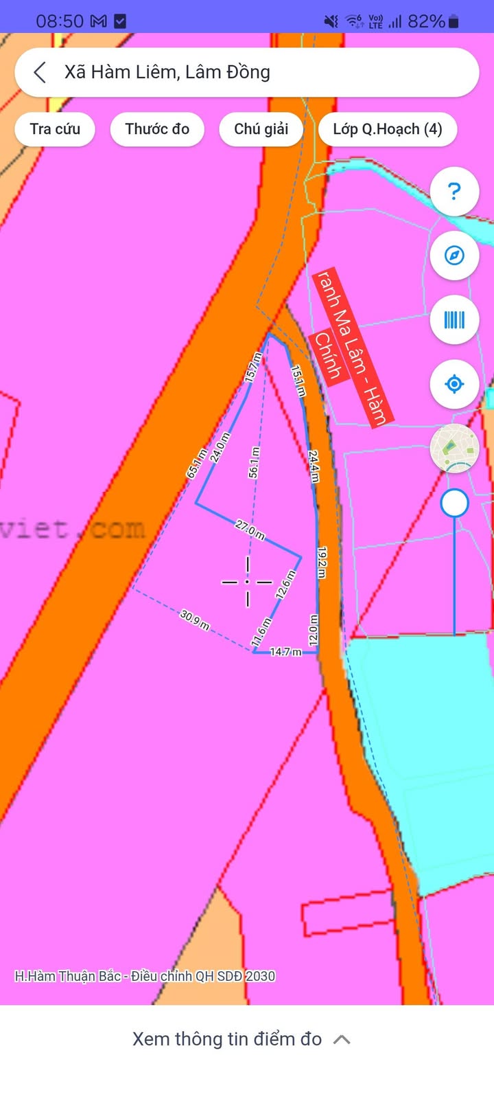 Đất thổ cư 400m² mặt tiền nhựa, xã Hàm Liêm - Giá chỉ 2 tỷ