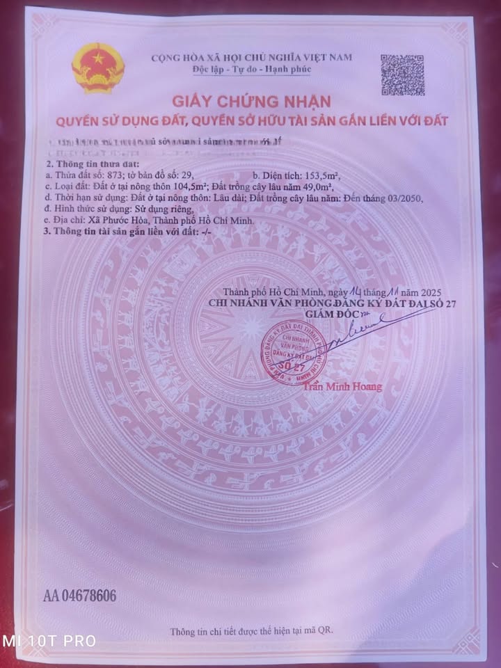 Đất nền Phước Hòa, Phú Giáo 153m² giá chỉ 890 triệu - Cơ hội đầu tư tuyệt vời!