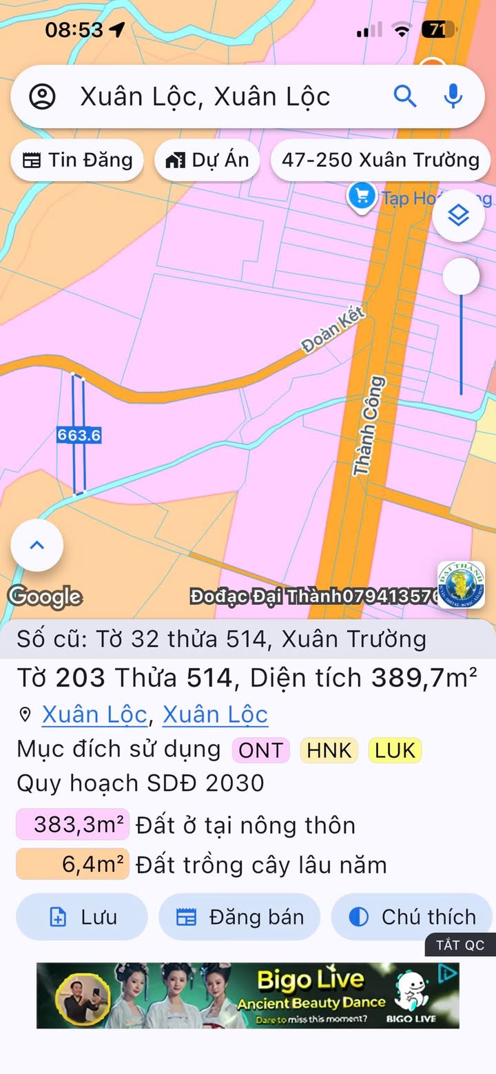 Đất nền Xuân Trường, Xuân Lộc 448.8m² - Giá tốt thương lượng ngay!