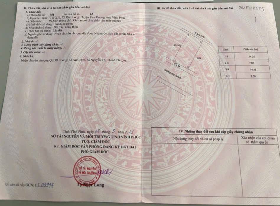 Đất nền Kim Long Tam Dương 99.8m² giá 1.7 tỷ - Cơ hội đầu tư tuyệt vời!