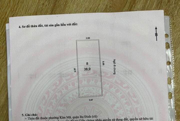 Đất thổ cư phố Giang Văn Minh 39m² giá 90 tỷ - Chính chủ tặng GPXD 6 tầng!