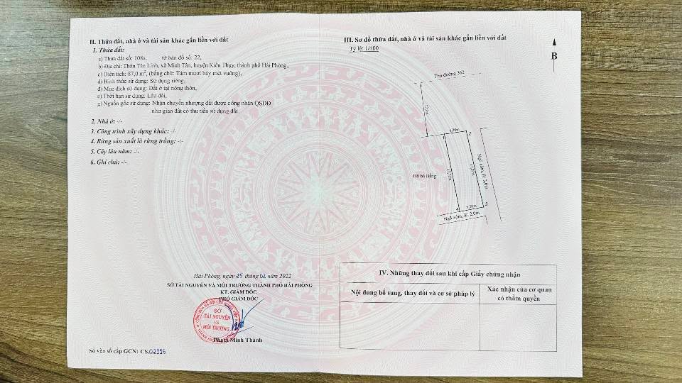 Đất nền lô góc 3 mặt tiền đường 362, Minh Tân, 87m² - Vị trí kinh doanh sầm uất!