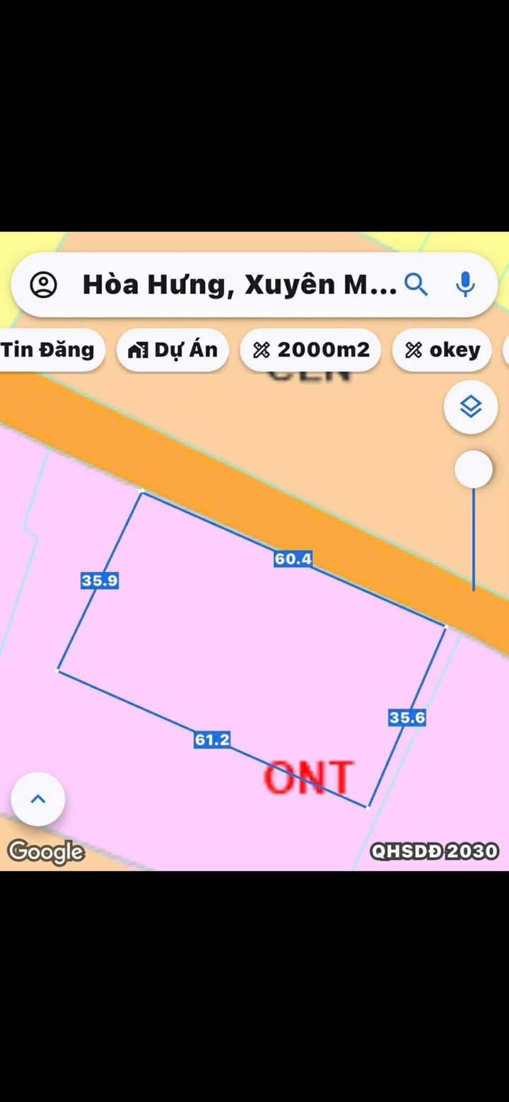 Đất nền 2000m² mặt tiền đường Mỹ Xuân - Ngãi Giao - Hòa Bình, giá 4.7 tỷ - Cơ hội đầu tư lý tưởng!