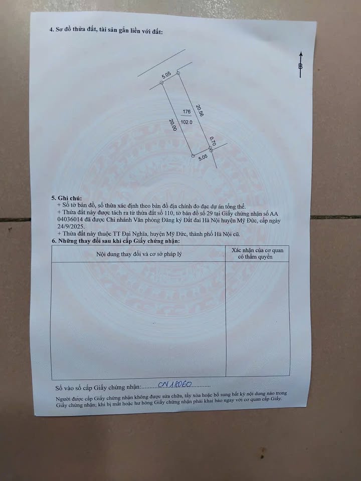 Đất nền Đại Nghĩa, Mỹ Đức, 102m² giá 3 tỷ - Tiềm năng tăng giá cao!