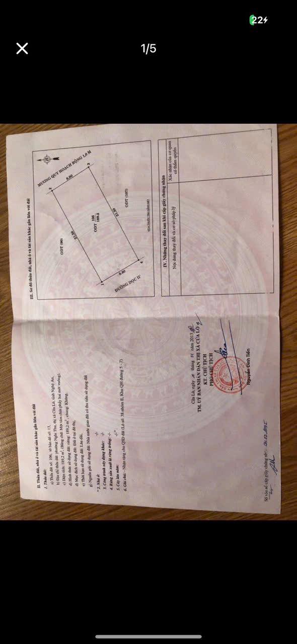 Đất Nghi Thu Cửa Lò 180m² giá 13 tỷ - Sát biển và trường học!