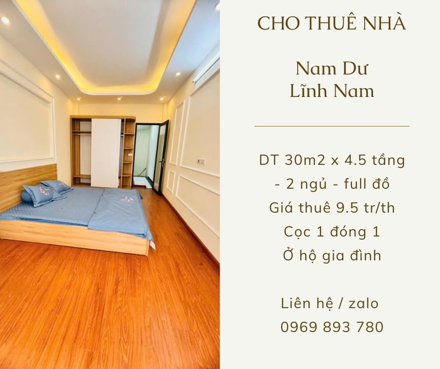 Nhà cho thuê đường Nam Dư, phường Lĩnh Nam - Giá cả thương lượng hấp dẫn!