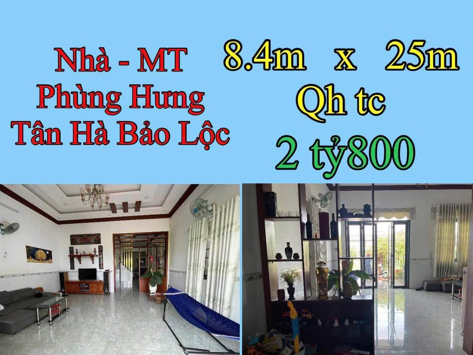 Nhà mặt tiền Phùng Hưng, Bảo Lộc 210m² giá 2.8 tỷ - Đường rộng ô tô vào tận nơi!