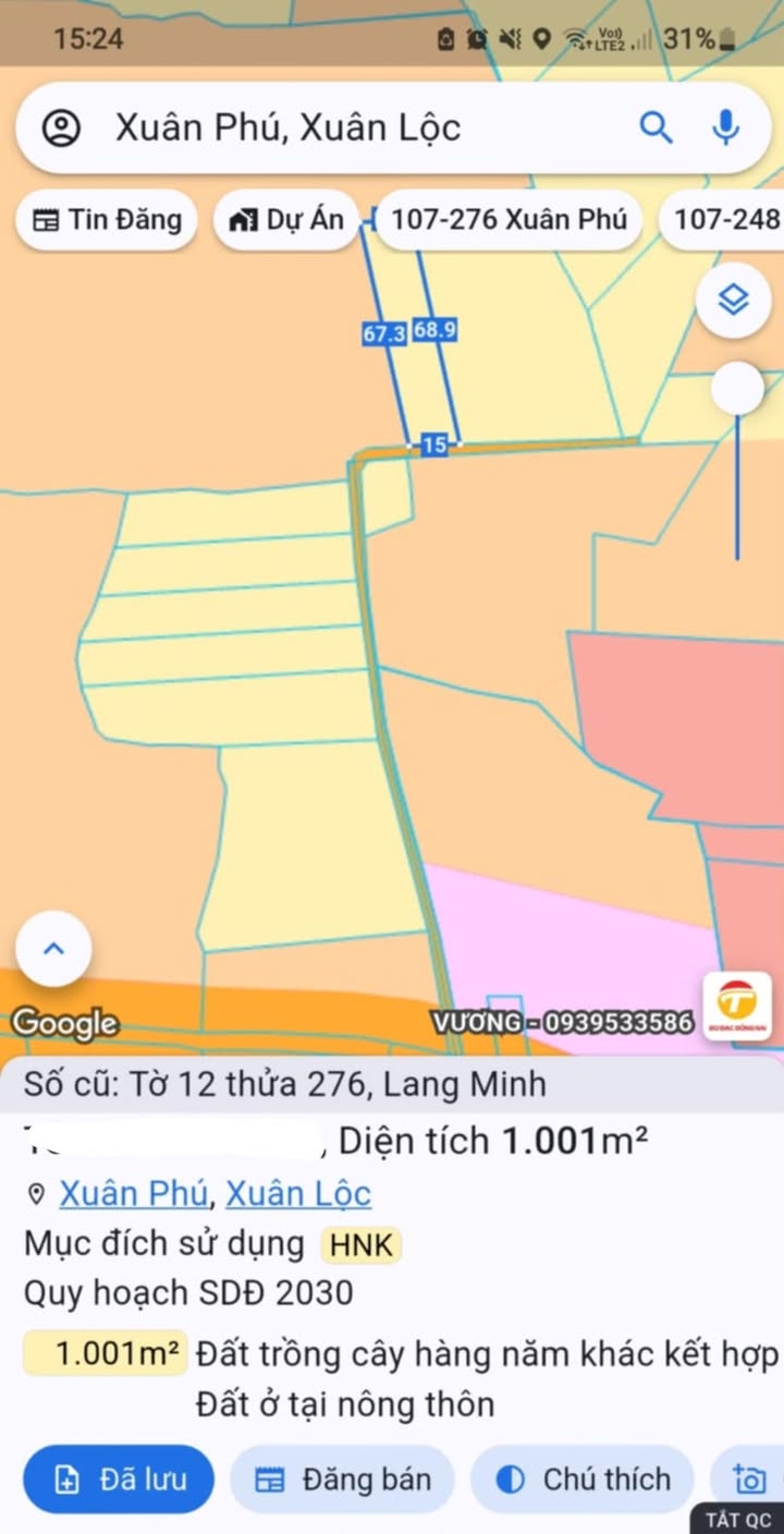 Đất bán xã Xuân Phú, diện tích 360m² giá 600 triệu - Cơ hội đầu tư hấp dẫn!