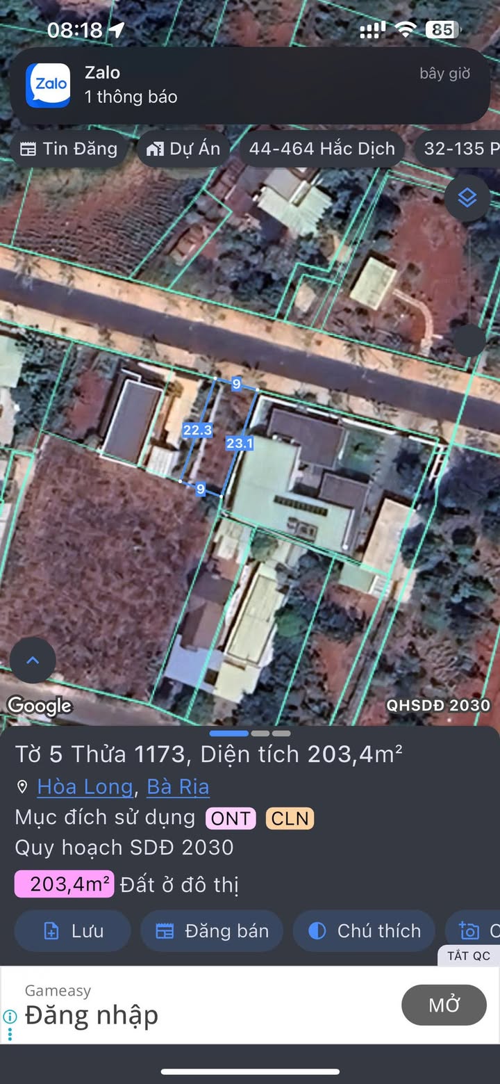 Đất nền Hòa Long 207m² giá 3.2 tỷ - Khu dân cư đông đúc, tiện ích đầy đủ!