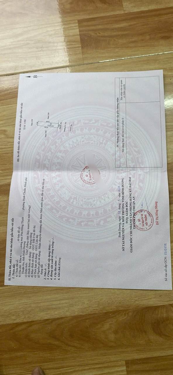 Đất nền chính chủ KDC Phú Hồng Thịnh 8, Bình Chuẩn, 72m² - Vị trí đẹp, sổ hồng riêng!