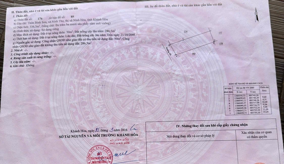Đất thổ cư 336m² tại Bắc Ninh Hòa, Khánh Hòa - Chính chủ cần bán gấp!