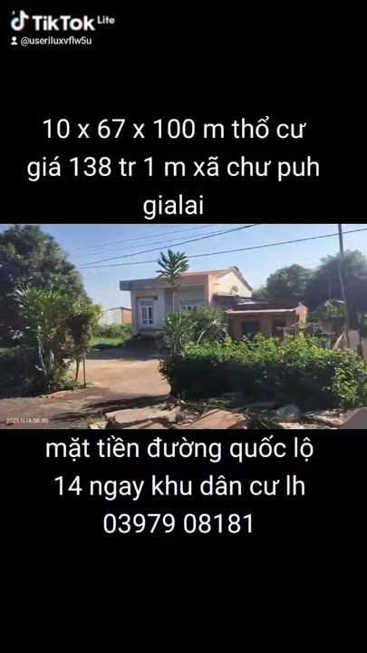 Đất thổ cư mặt tiền Quốc lộ 14, xã Chư Pưh, 6700m² giá 8.694 tỷ - Cơ hội đầu tư tuyệt vời!