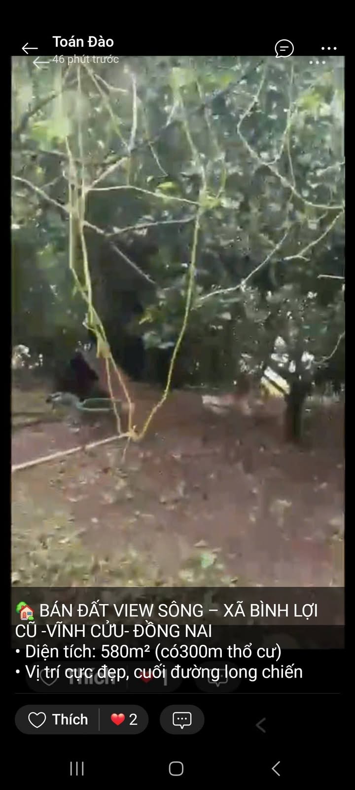 Đất nền mặt sông tại xã Bình Lợi, Vĩnh Cửu - 580m² giá 2.88 tỷ - Đầu tư sinh lời cao!