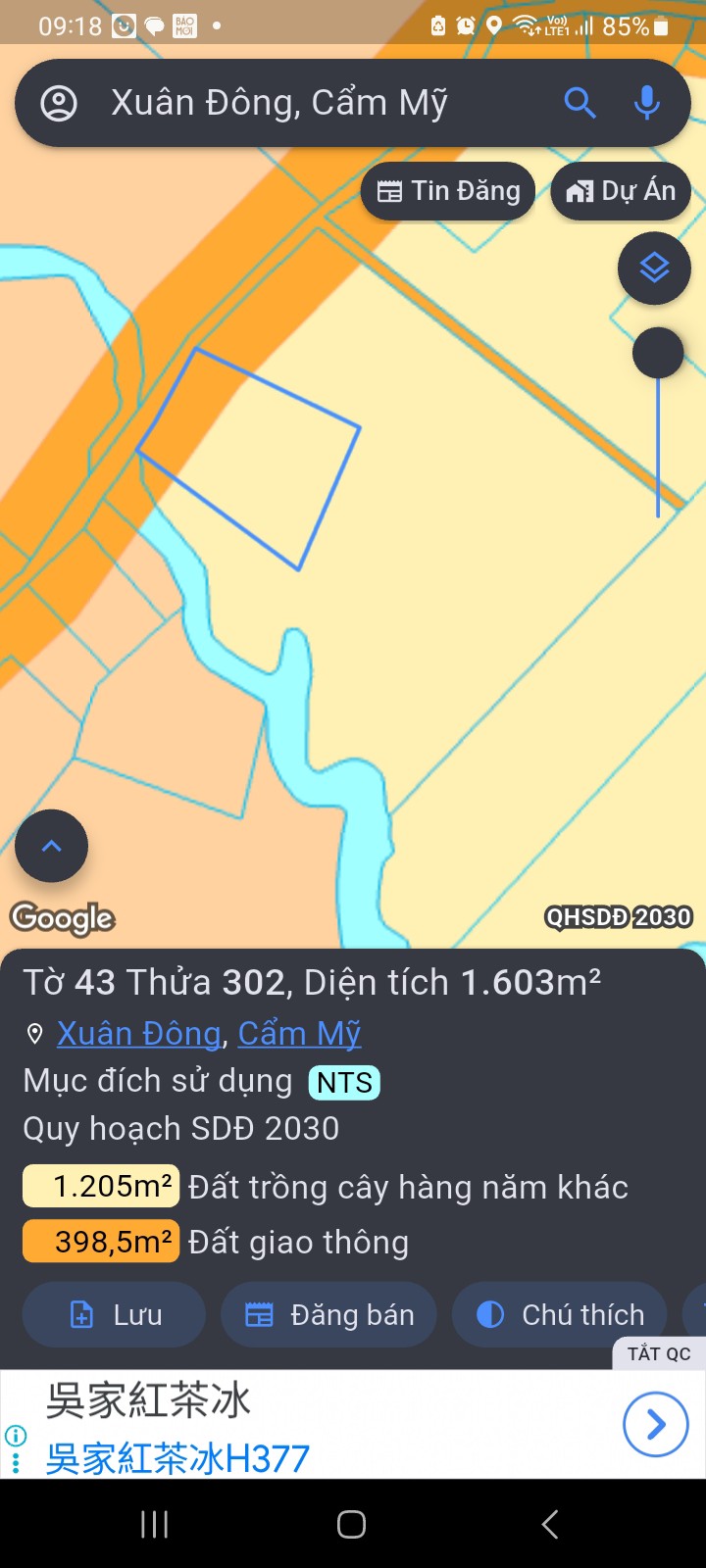Đất nền cặp suối tại xã Xuân Đông, huyện Cẩm Mỹ, Đồng Nai 10,200m² - Bán gấp, giá thỏa thuận!