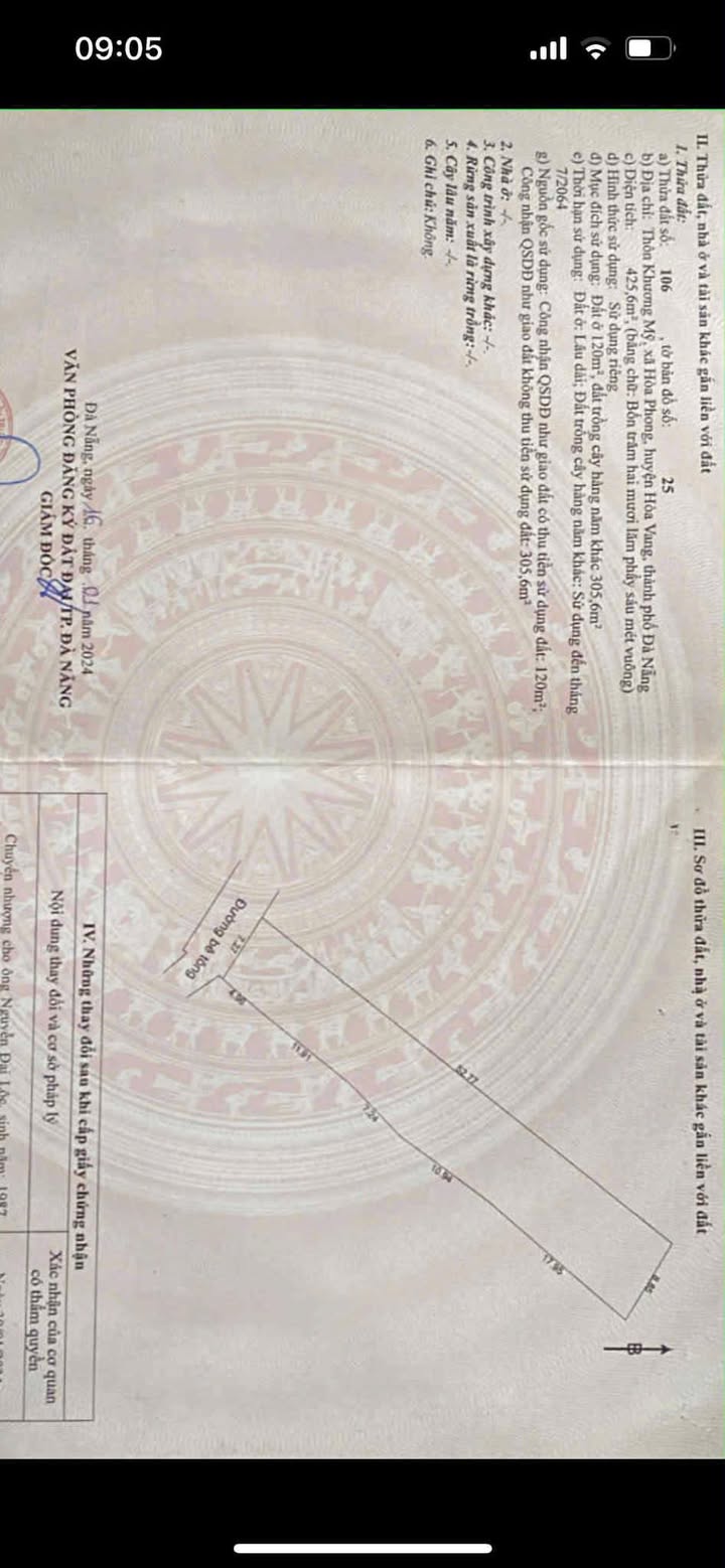 Đất vườn Hòa Phong, Hòa Vang, Đà Nẵng 4500m² giá 3 tỷ - Cơ hội đầu tư hấp dẫn!