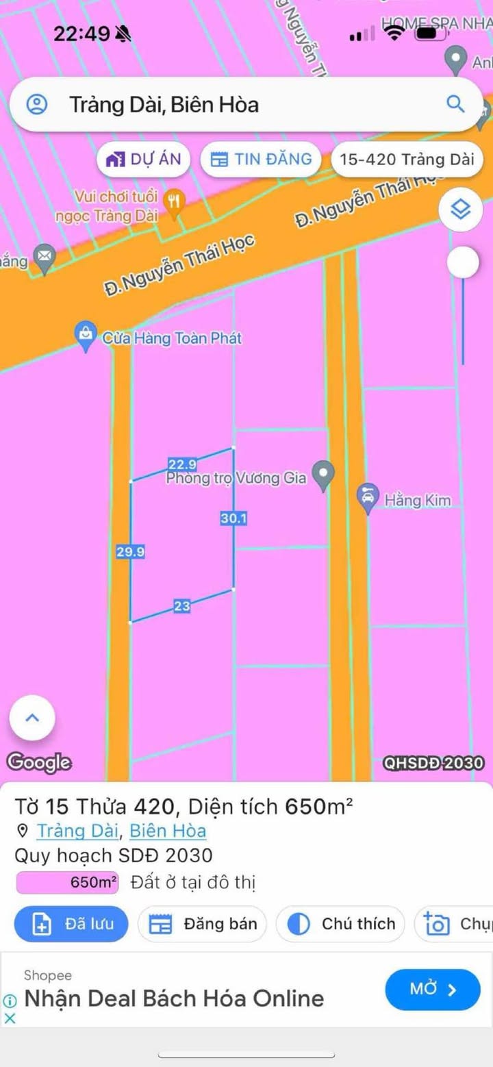 Đất nền Kp4 Trảng Dài 690m² giá chỉ 9.1 tỷ - Tiềm năng đầu tư lớn!