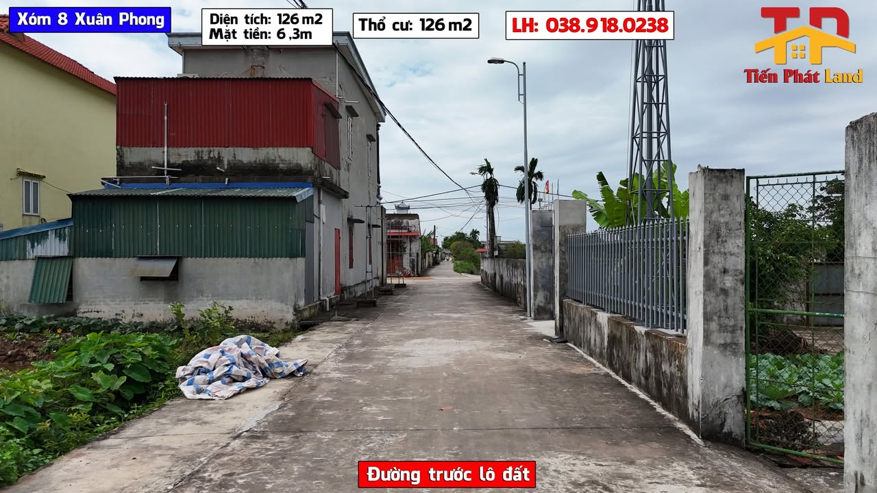 Đất nền 126m² tại xóm 8 xã Xuân Phong - Đầu tư sinh lời hấp dẫn!