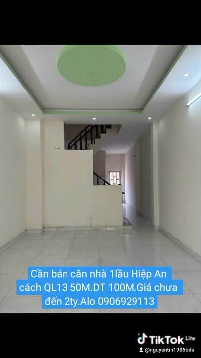 Nhà 1 lầu Hiệp An 100m² giá chỉ 1.9 tỷ - Cách QL13 chỉ 50m!