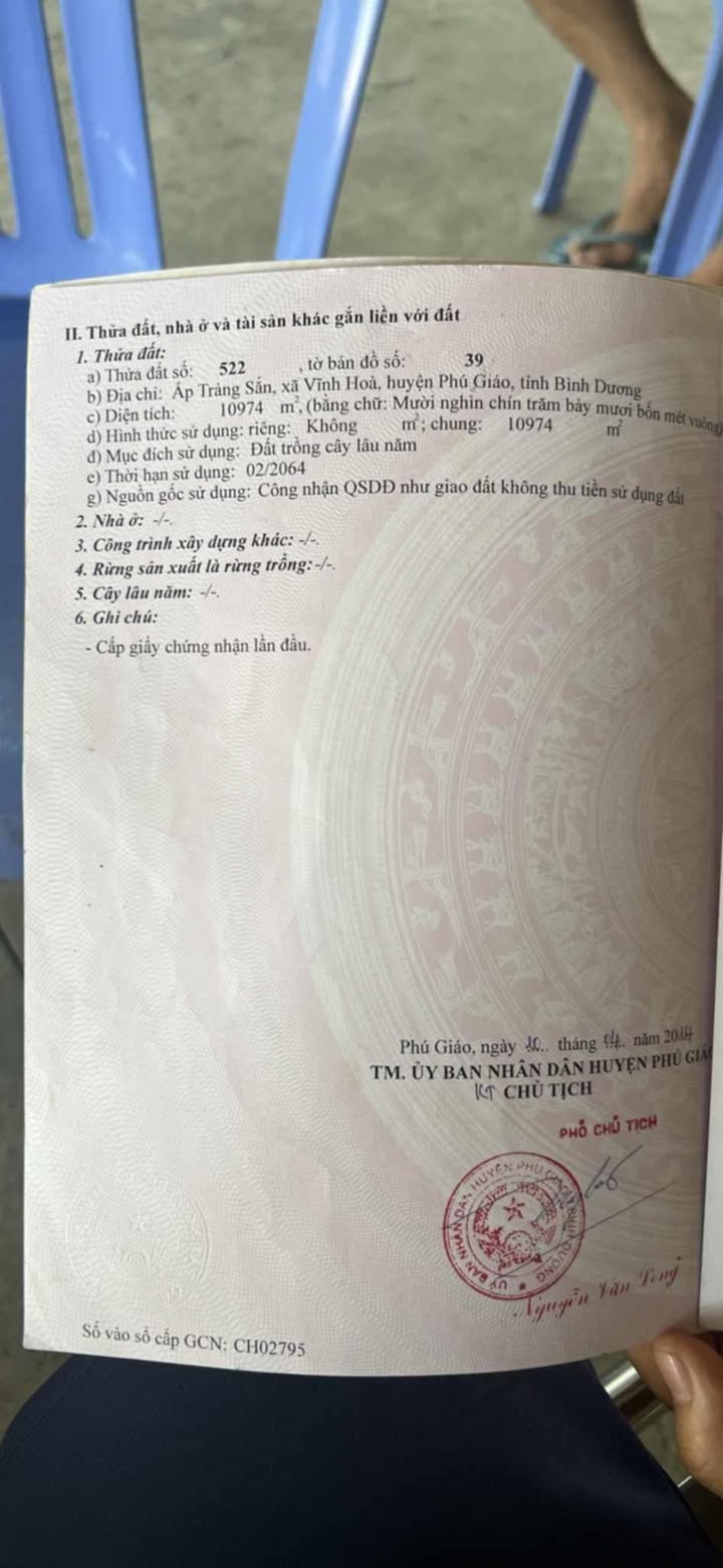 Đất nền 1,3ha mặt tiền đường DH 507 Vĩnh Hòa giá 13 tỷ - Chính chủ bán gấp!