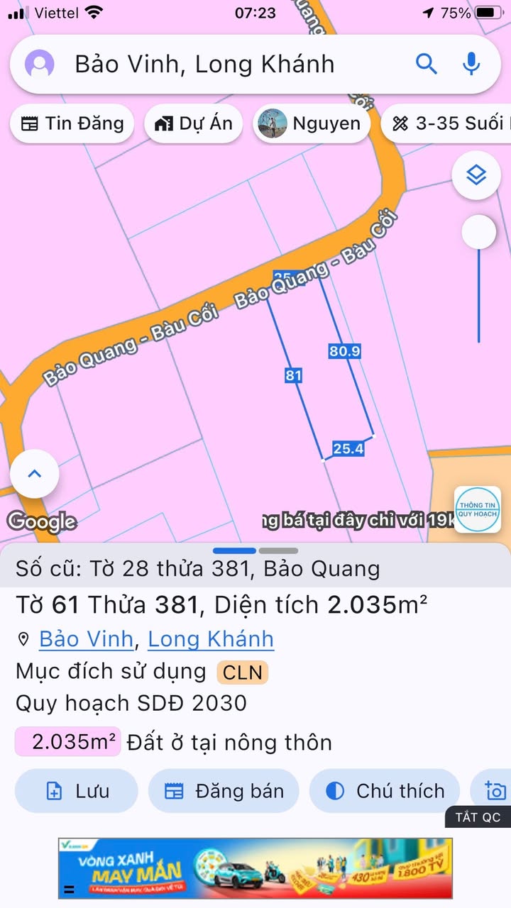 Đất nền Bảo Quang Long Khánh 2035m² giá thỏa thuận - Sổ hồng chính chủ