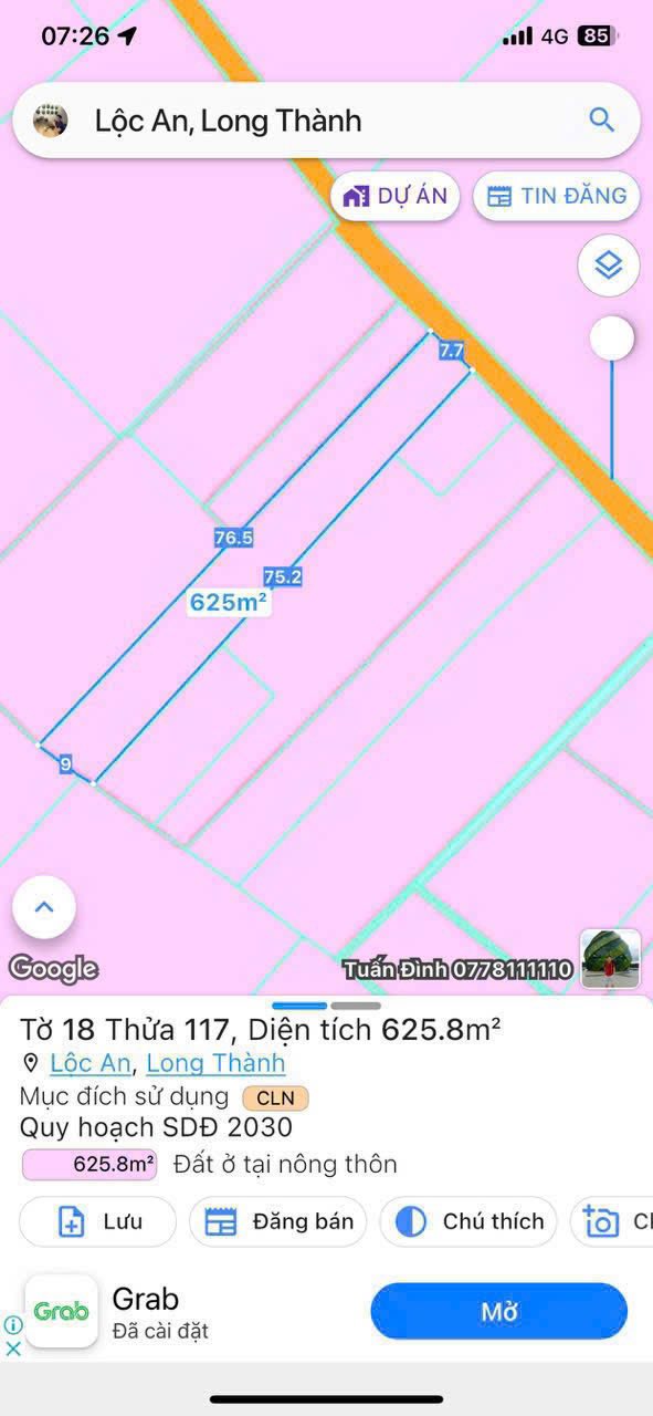 Đất nền 625m² xã Lộc An, Long Thành giá 4 tỷ - Đầu tư sinh lời cao!