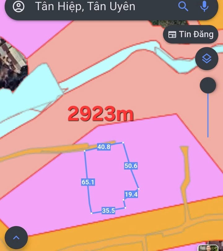 Đất nền Tân Hiệp 33 Tân Uyên 2923m² - Mặt tiền đường 40m, giá chỉ 14.615 tỷ!