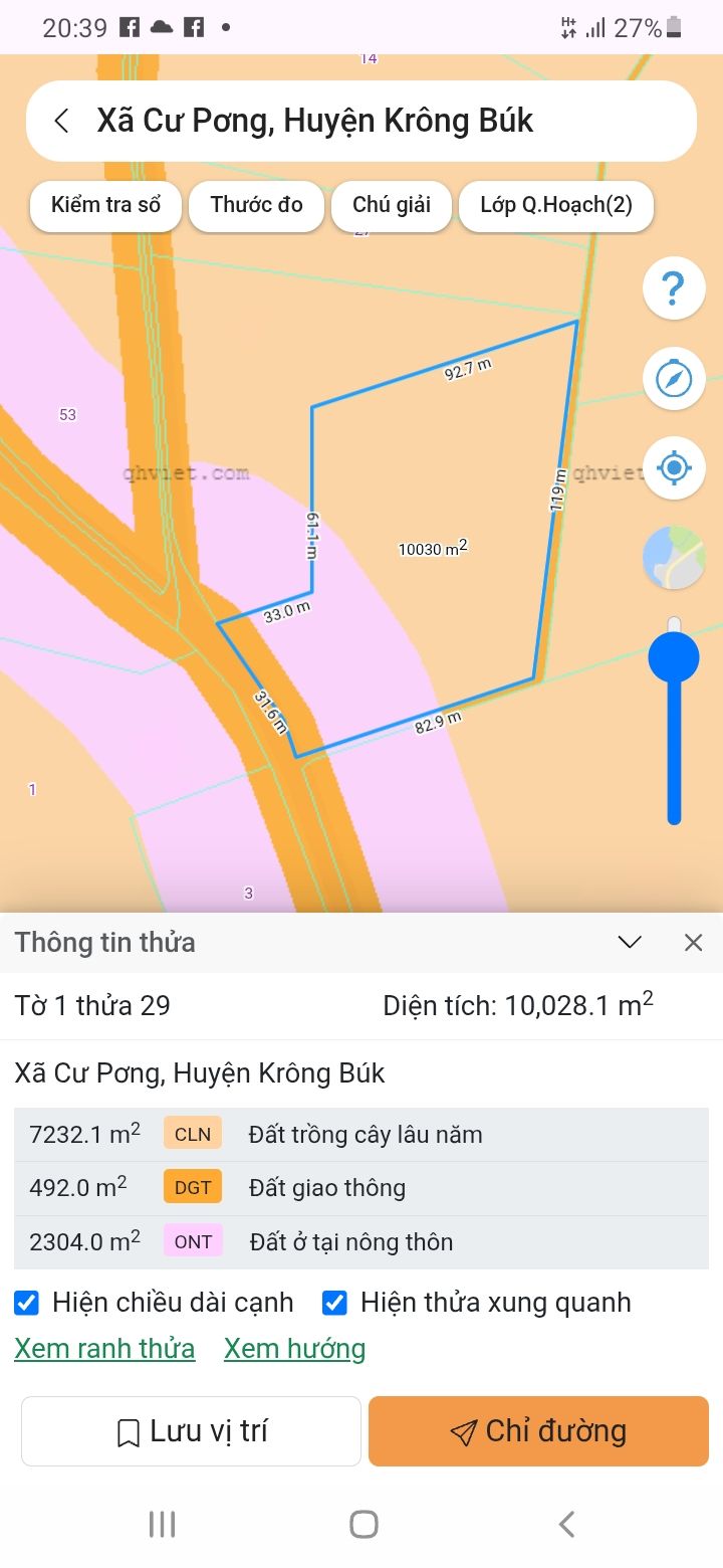 Đất nền 1ha Cư Pơng giá 4 tỷ - Sổ hồng chính chủ, mặt tiền đường nhựa!