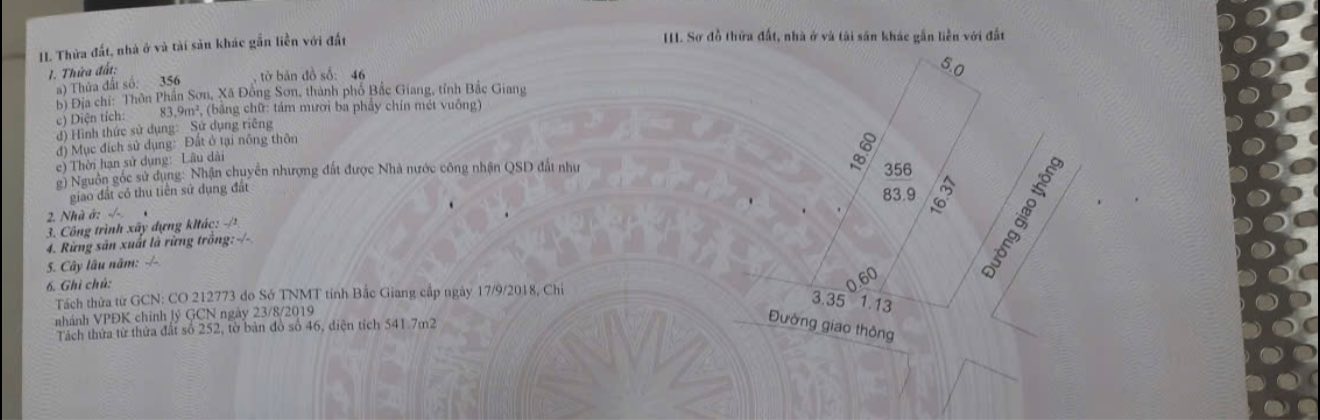 Đất nền Đồng Sơn Bắc Giang 84m² giá 1.5 tỷ - Mặt tiền rộng, ô tô vào tận nơi!